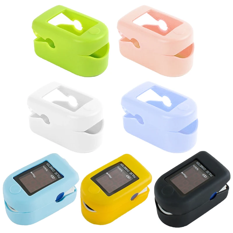 1PC ยาง Protector ซิลิโคนกรณีป้องกันสําหรับ Finger Pulse Oximeter สีสุ่ม