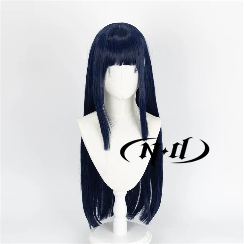 ND Hyuga Hinata Anime Wigs Long Straight Hair Cute Bangs Heat Resistant Synthetic Hair Dark Purple Kanekalon Cosplay Wigs