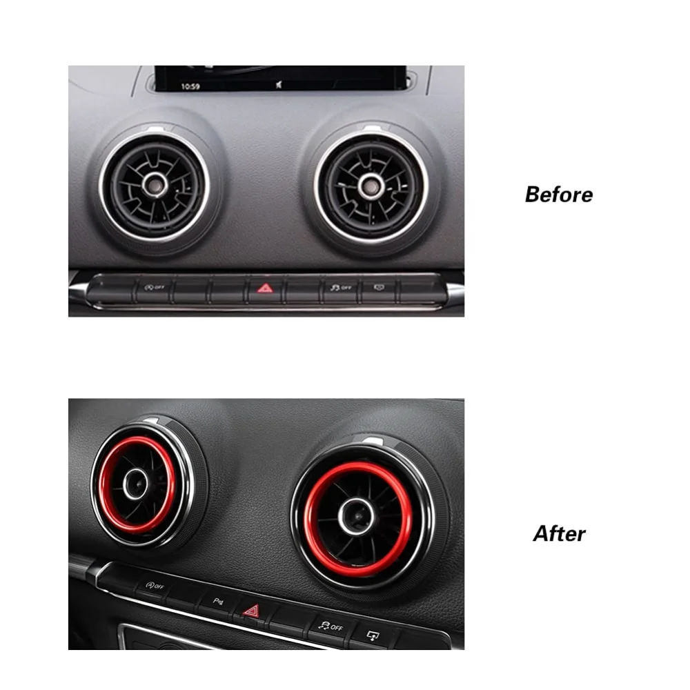 Car Air Center Console Outlet Trim Inner Ring Cover For Audi A3 8V S3 2014-2019 Sportback Sedan Interior Accessories Car Styling image 5