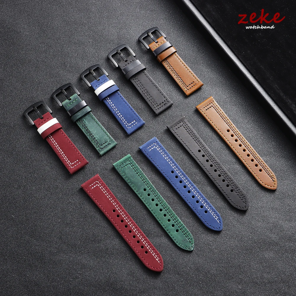 Vintage Genuine Leather Watch Strap 20mm 22mm Quick Release Hand Stitching for Men Women Wristband for Huawei Watch GT5/GT4 Belt