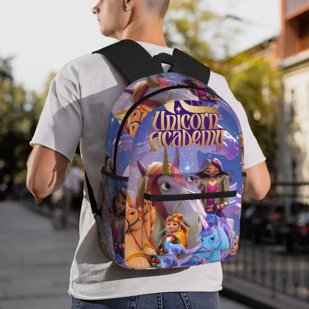 Unicorn Academy Backpack Daypack Large Capacity Boys Girls BookBag School Bag Shoulder Bags for Men Women