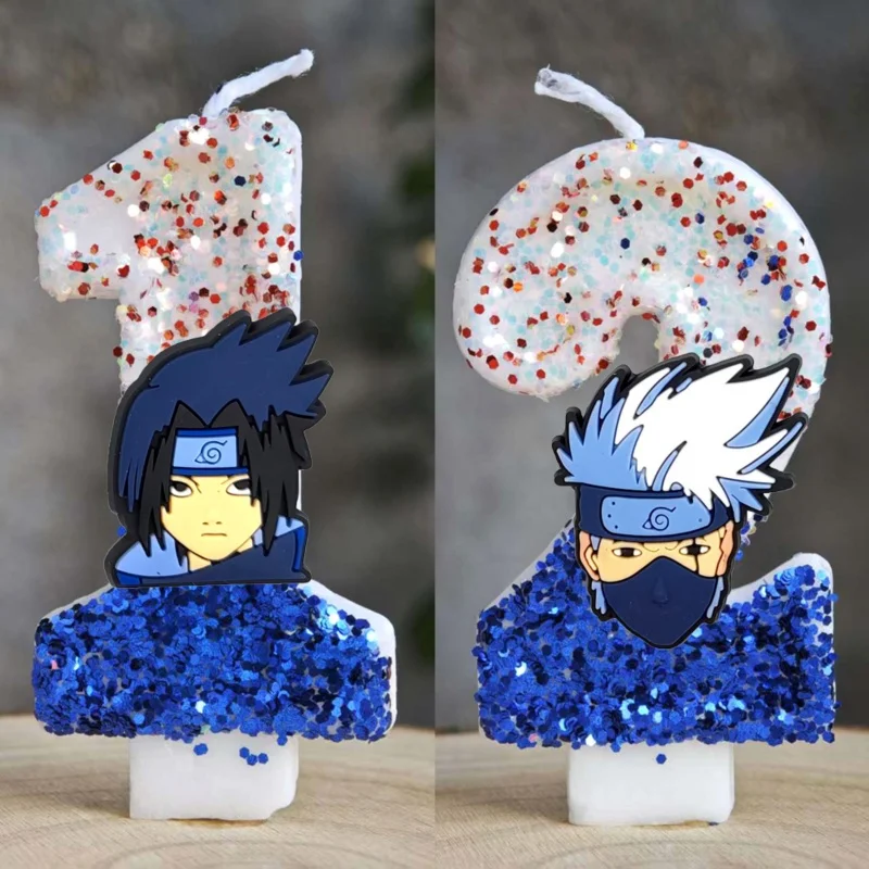 Naruto Kuchendekoration Kerzen Cartoon Anime Thema Geburtstagsparty Kerzen für Kinder Jungen