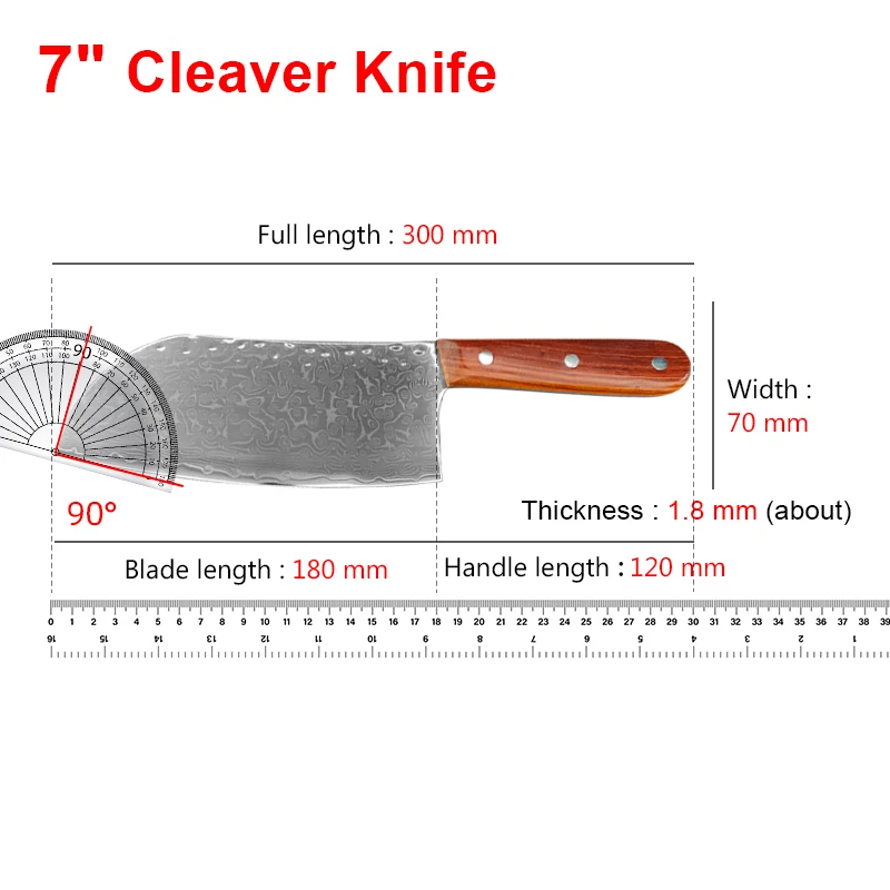 Damascus Chef Knife Cut Meat Cleaver Vegetables Slicing Kitchen Knives Chef Boning Fruit Knife Wood Handle Damascus Steel Knife