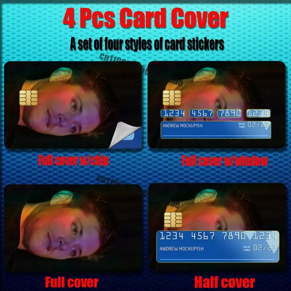 For Supernatural Dean Winchester Credit Bank Sticker ID Access Card Cover Skin Rainbow Color Laser Stickers Film