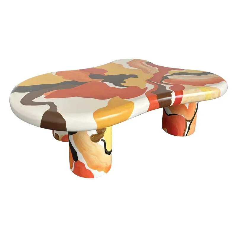 Hand painted oil  coffee table