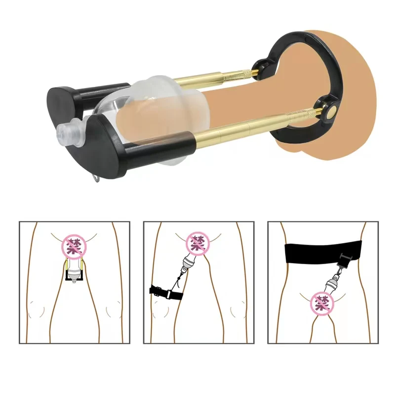 Penis Pump Enlargement Extender Stretcher with Vacuum Cup Hanger Exerciser Sex Toys for Men Dick Enhancer Bigger Tension Trainer