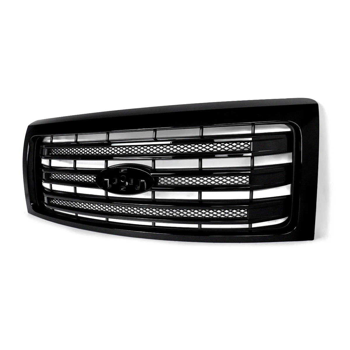 Conjunto de parrilla de parachoques delantero para Ford FX4 F-150 F150 2009-2014, cubierta protectora de rejillas superiores delanteras, esmoquin negro UH