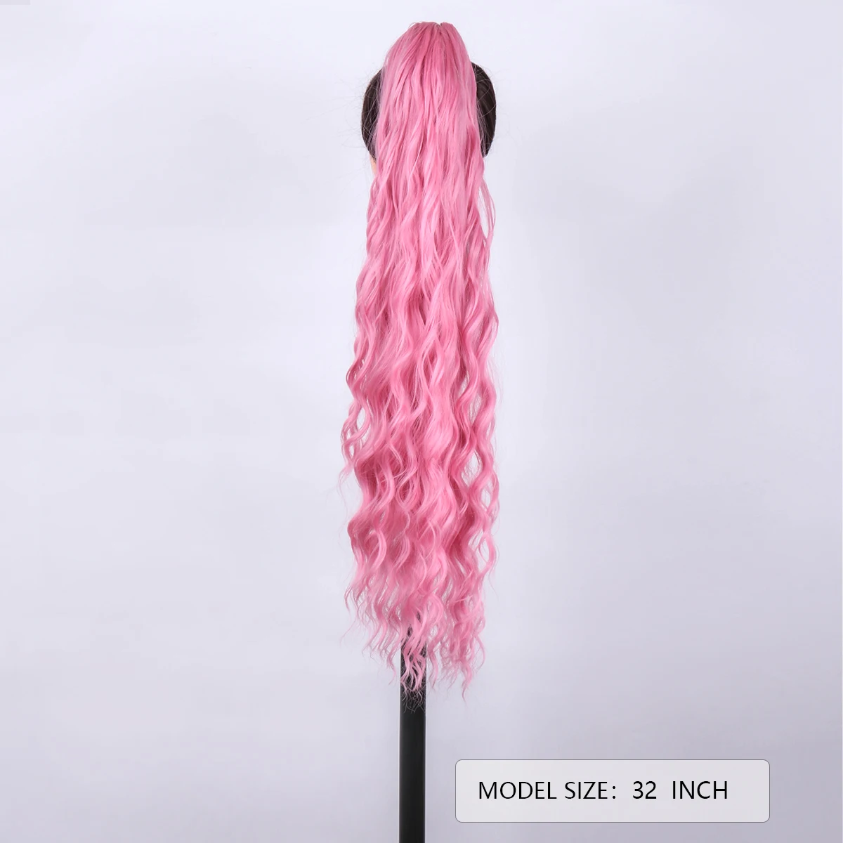 Synthetic Heat Resistant Wigs Clip in Ponytail Hairpiece braid extensions for women pink 32Inch Full Machine Made Top Quality Lo