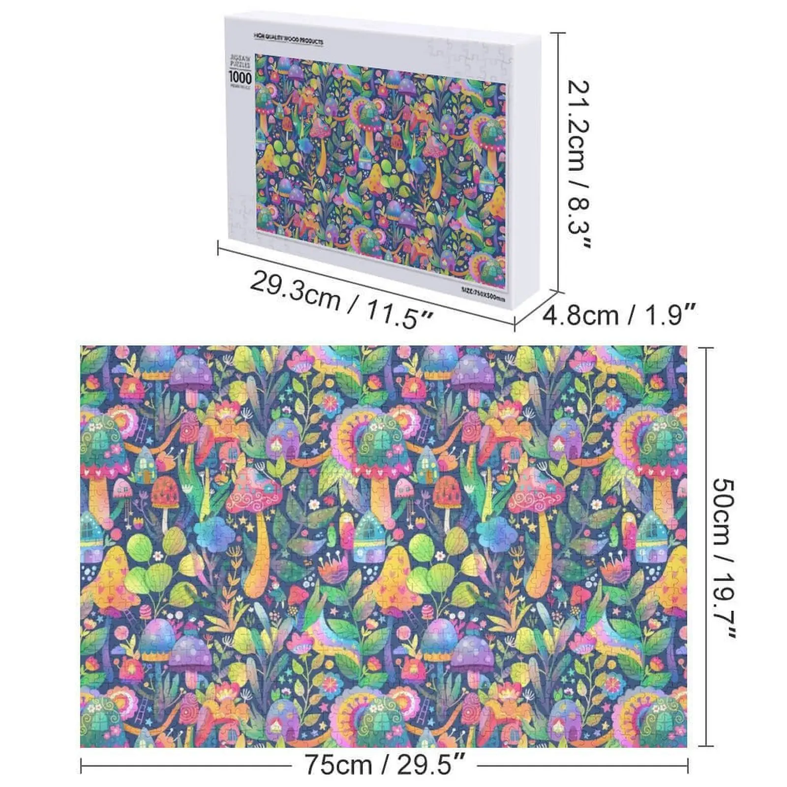 مضحك الفطر نمط بازل قطع لعبة الأطفال هدايا مخصصة الخشب صور لغز شخصية #6