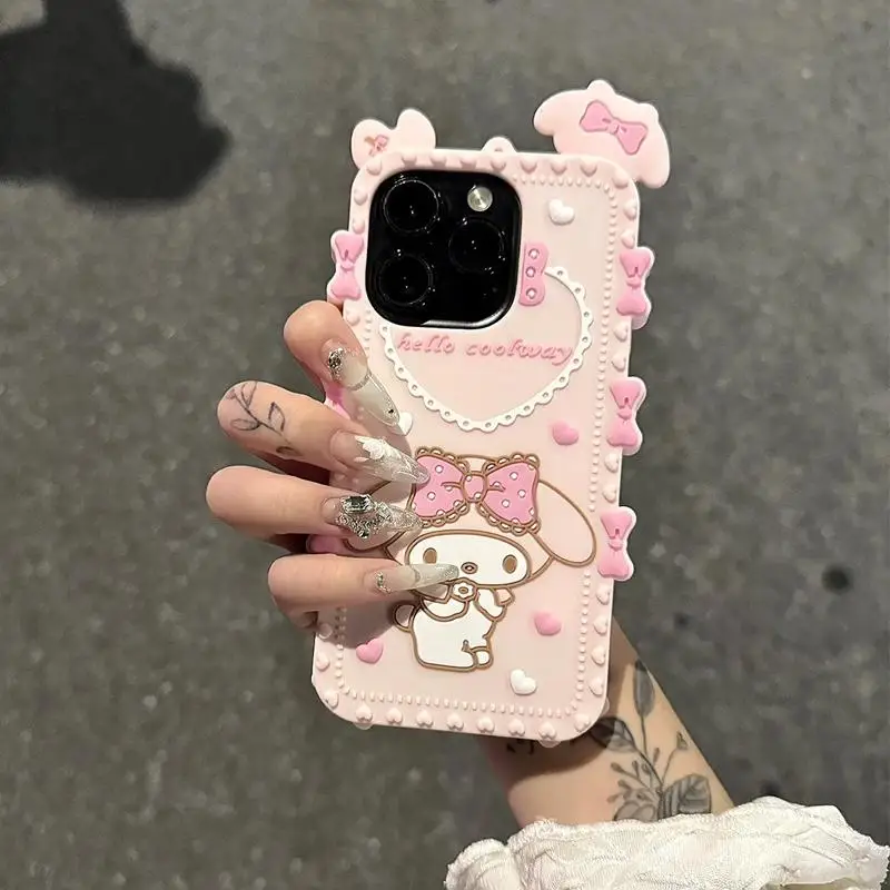 

Sanrio Kawaii My Melody Iphone Phone Case Cartoon Anime Silicone Full Package Iphone14Promax Decorate Portable Girls Christmas