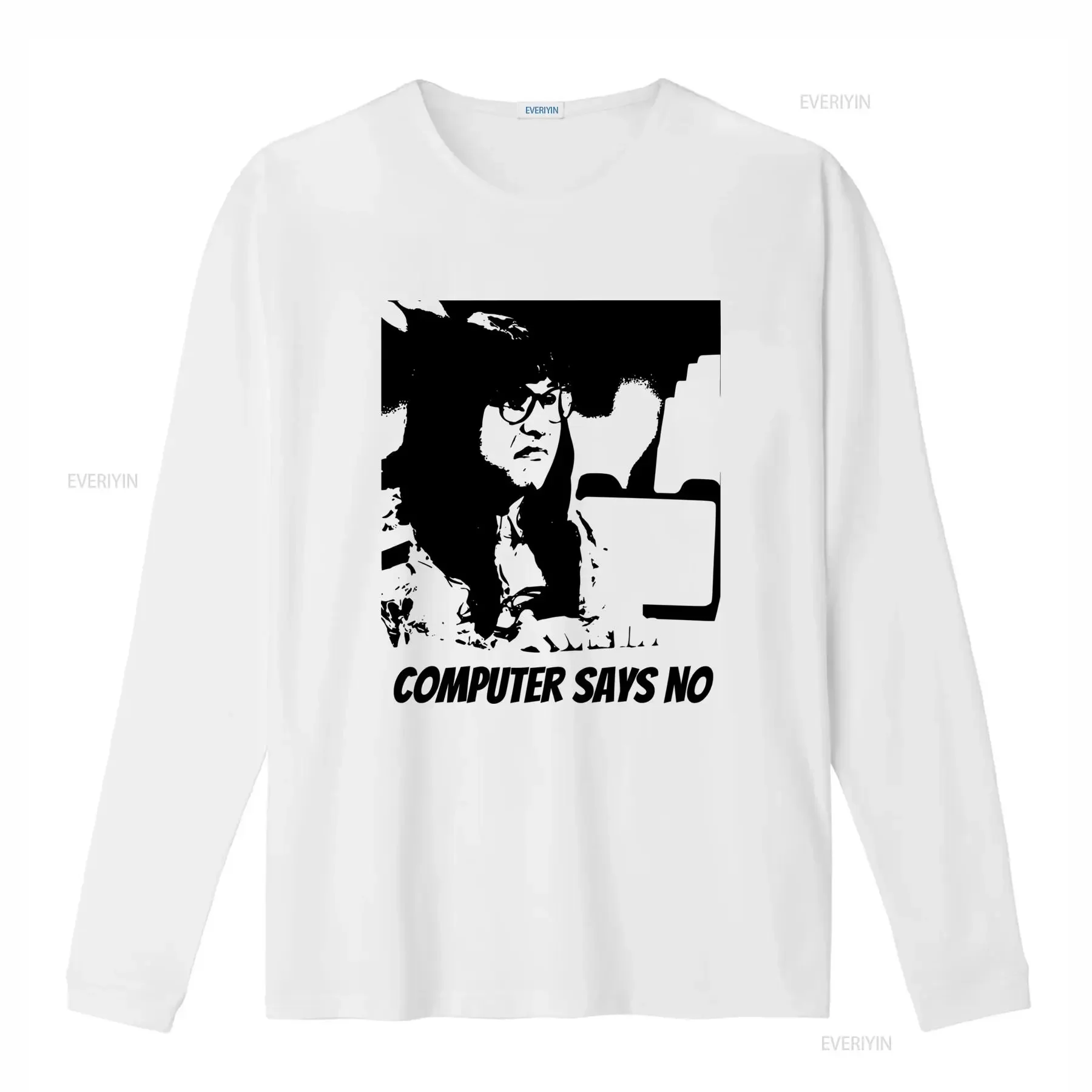 T Shirt Featuring The Phrase 'Computer Says No' from Little Britain vintage Washed Top For Everyday Wear graphic Versatile