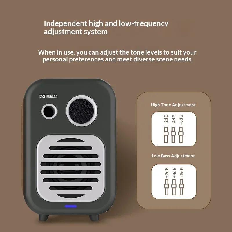 THINKYA BL-885 Wooden Bluetooth Speaker HiFi Bass Stereo Sound System for Computer Desktop Home Music Audio