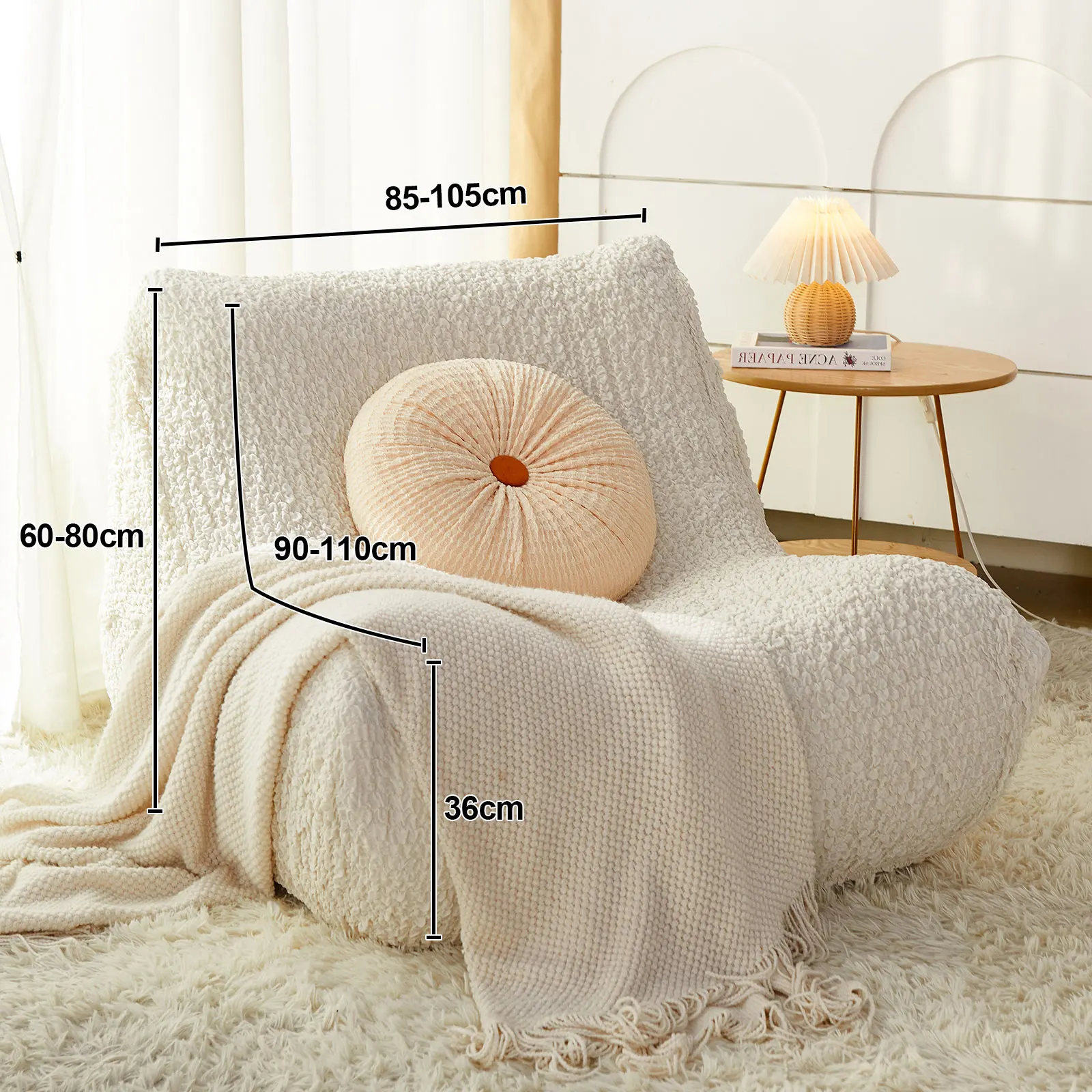 Lazy Sofa Cover Lounge Chair Cover Lazy Floor Sofa Cover Tatami Chair covers Accent Bean Bag Couch Cover for Salon Office