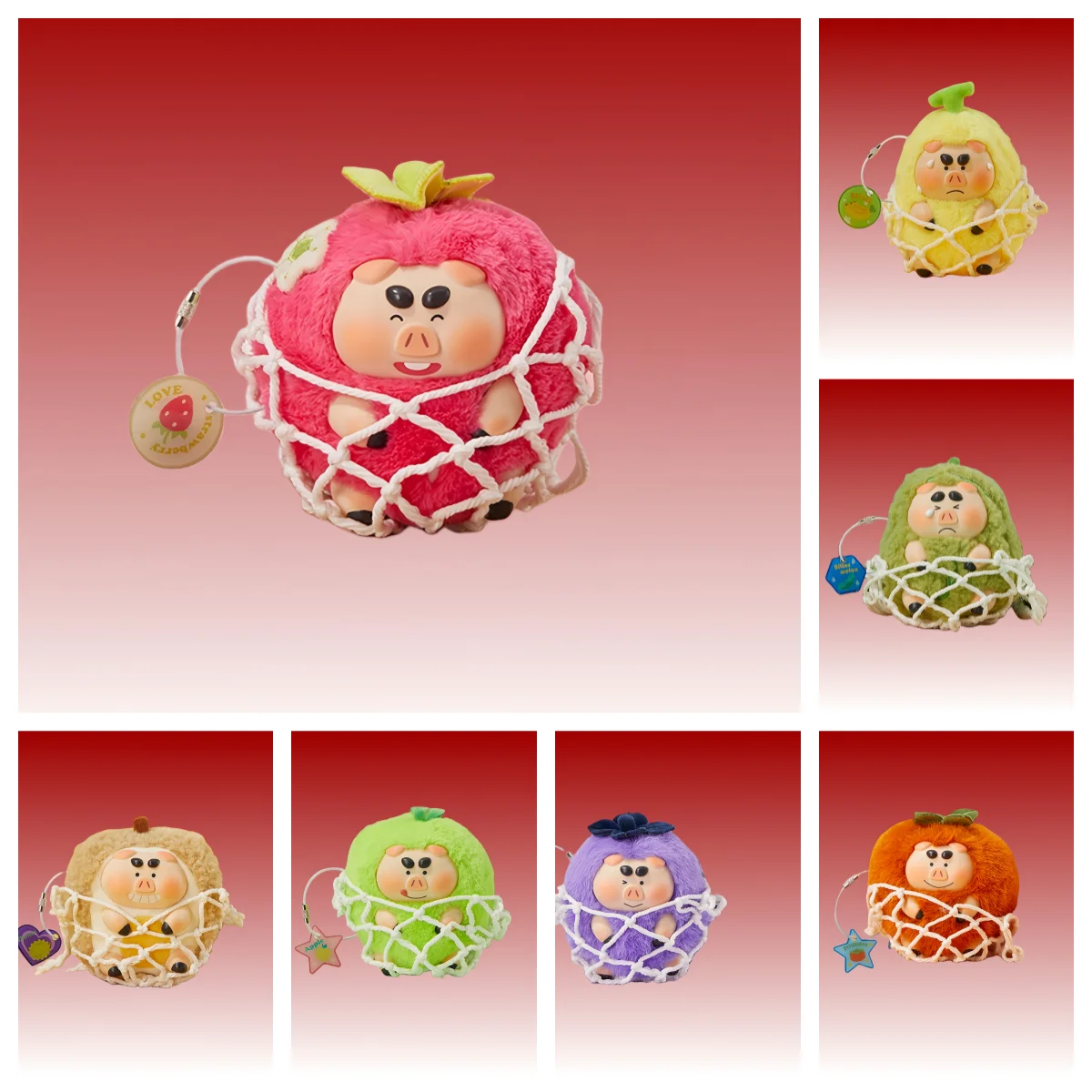 

MINISO Original Pig Strong Fruit & Veggie Series Vinyl Face Trendy Blind Box Kawaii Pig Piggy Doll Pendant Collectible Figures