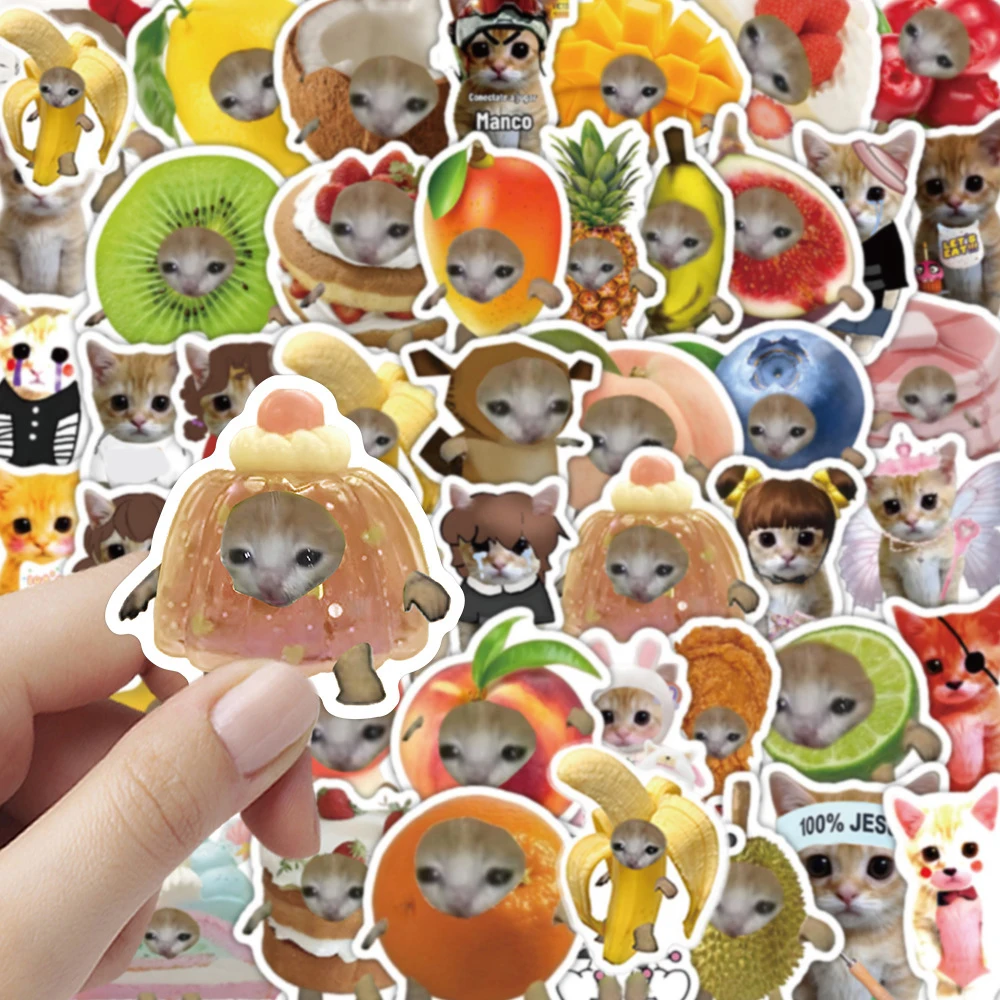 10/30/70pcs Cute Food Cat Animal Cartoon Stickers Funny MEME Decals DIY Skateboard Notebook Suitcase Kawaii Graffiti Sticker Toy