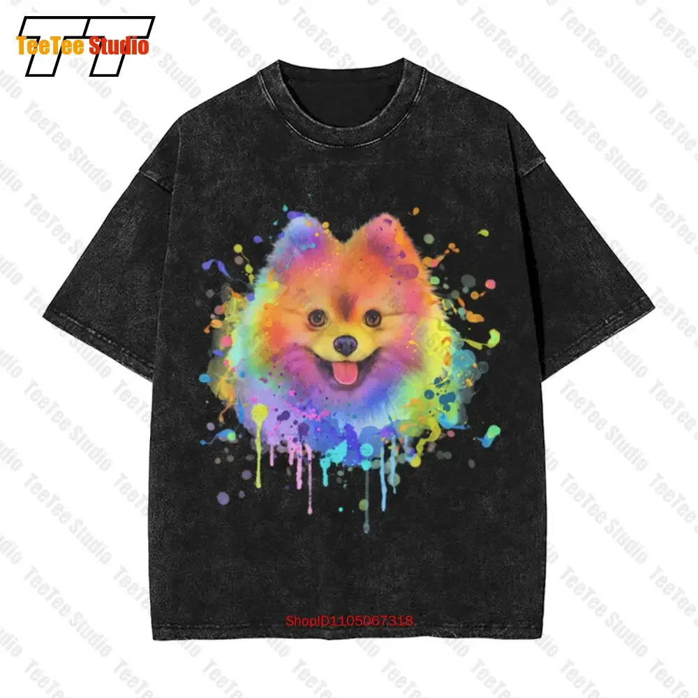 Art Pomeranian Cute Doggy Dog Lover Vintage Unisex T-Shirt L0E0