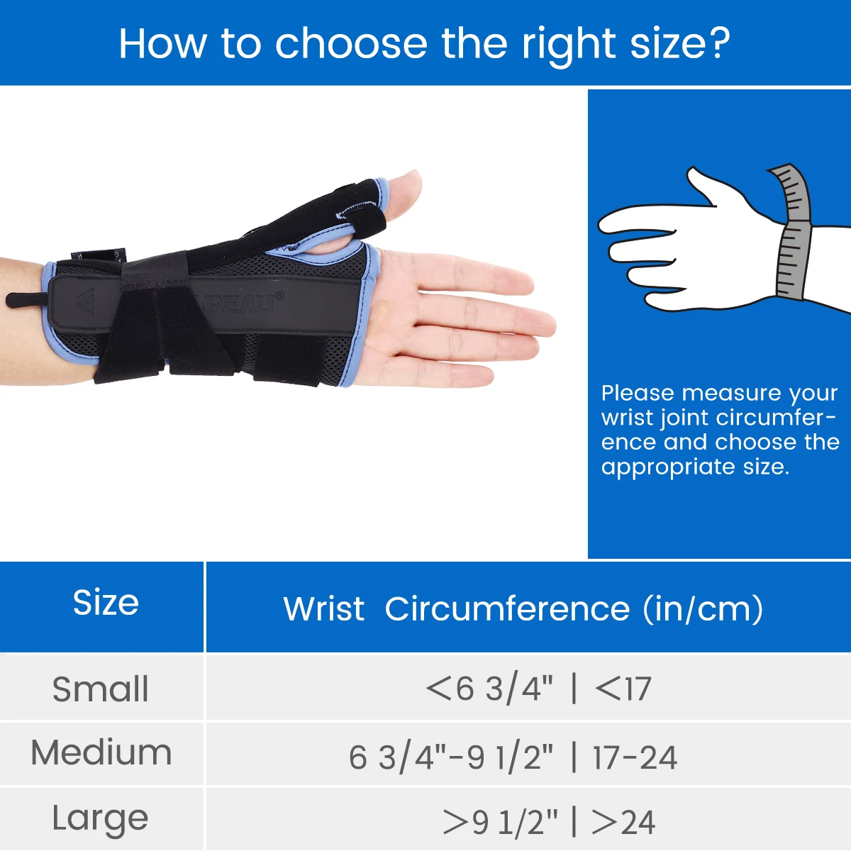 VELPEAU Wrist Brace for Arthritis Pain and Sprain Stable and Breathable Orthosis Wrist Splint with Thumb for Men and Women