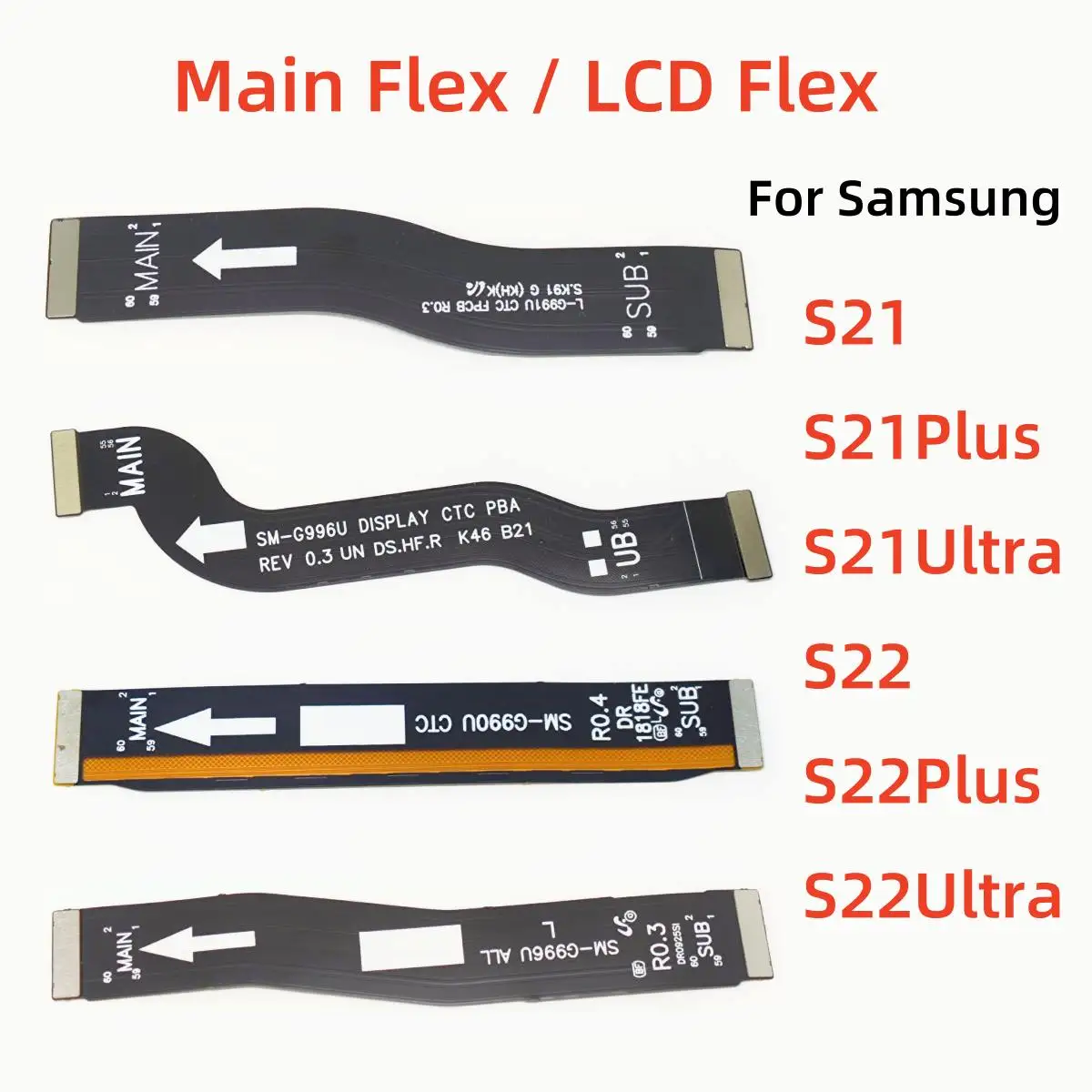 

Для Samsung Galaxy S21 S22 Plus Ultra S21FE основный разъем материнской платы ЖК-дисплей гибкий кабель запасные части лента