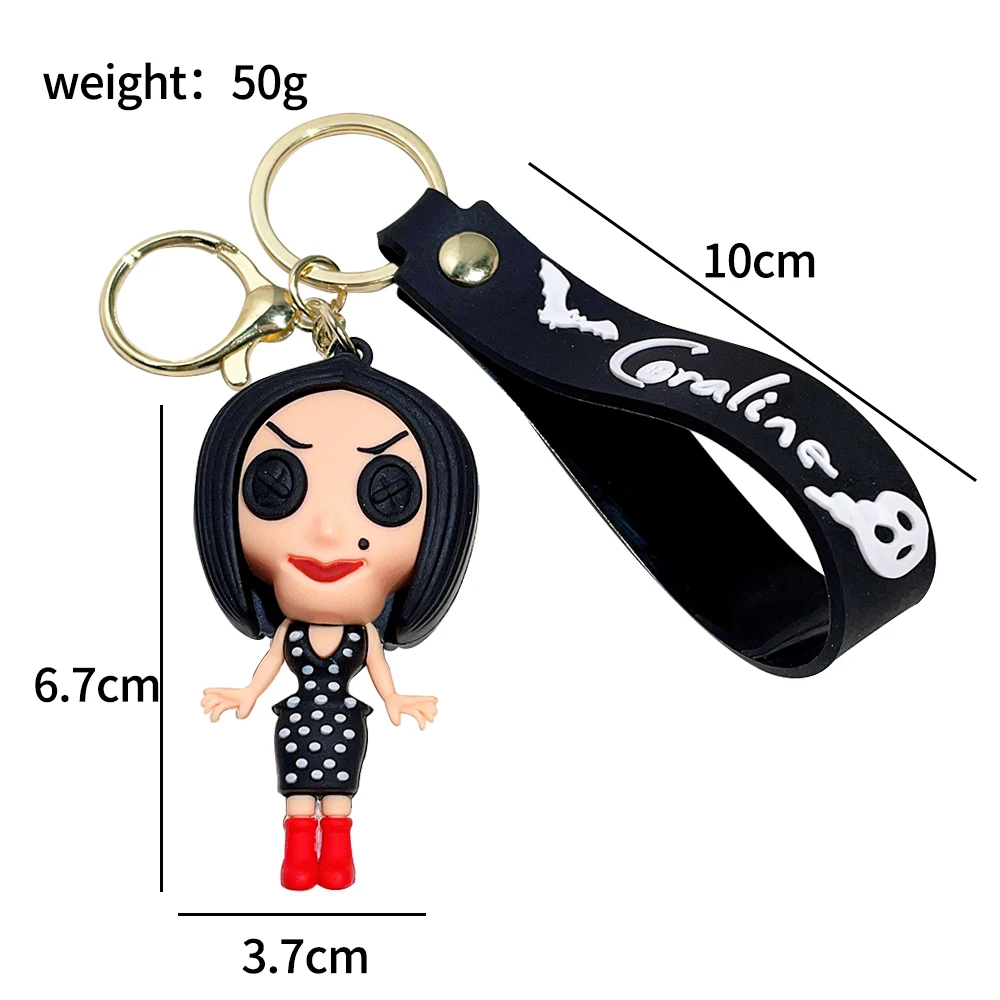 Creative Cartoon Movie Film Action Coraline Figure Doll Model Cute Doll PVC Keyring Ornament Key Chain Pendant Kids gifts