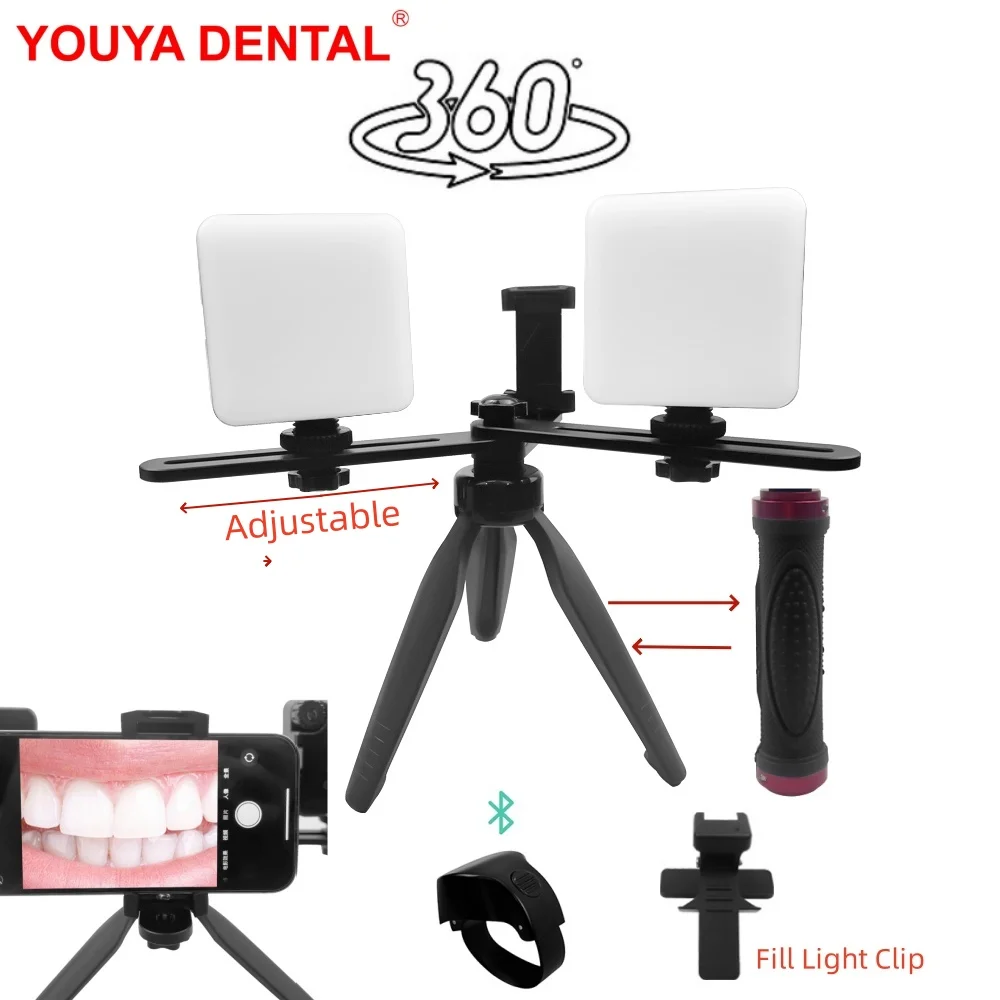 360 Rotation Dental Photography Kit Mobile Phone Fill Light Intraoral Flashlight USB Rechargeable Professional Dentist Equipment