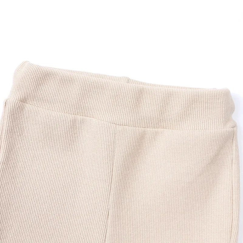 Kinder hose Mädchen feste Elastizität Leggings Baumwolle Rüschen hose 1-8 Jahre Kinder Stiefel geschnittene Hose Baby Mädchen Flares Hose – Detail 5