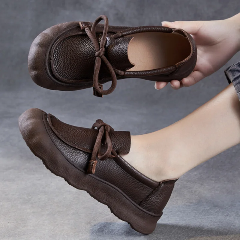 

ZXRYXGS 2025: классическая женская обувь в стиле ретро, повседневные кроссовки, осенние удобные модные туфли премиум-класса из натуральной кожи на плоской подошве с мягкой подошвой