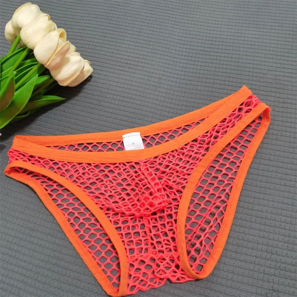 رجل سراويل الجوف خارج شبكة مثير الملابس الداخلية موضة تنفس ملخصات مثلي الجنس السروال الصيف سريعة الجافة سلس المثيرة سراويل