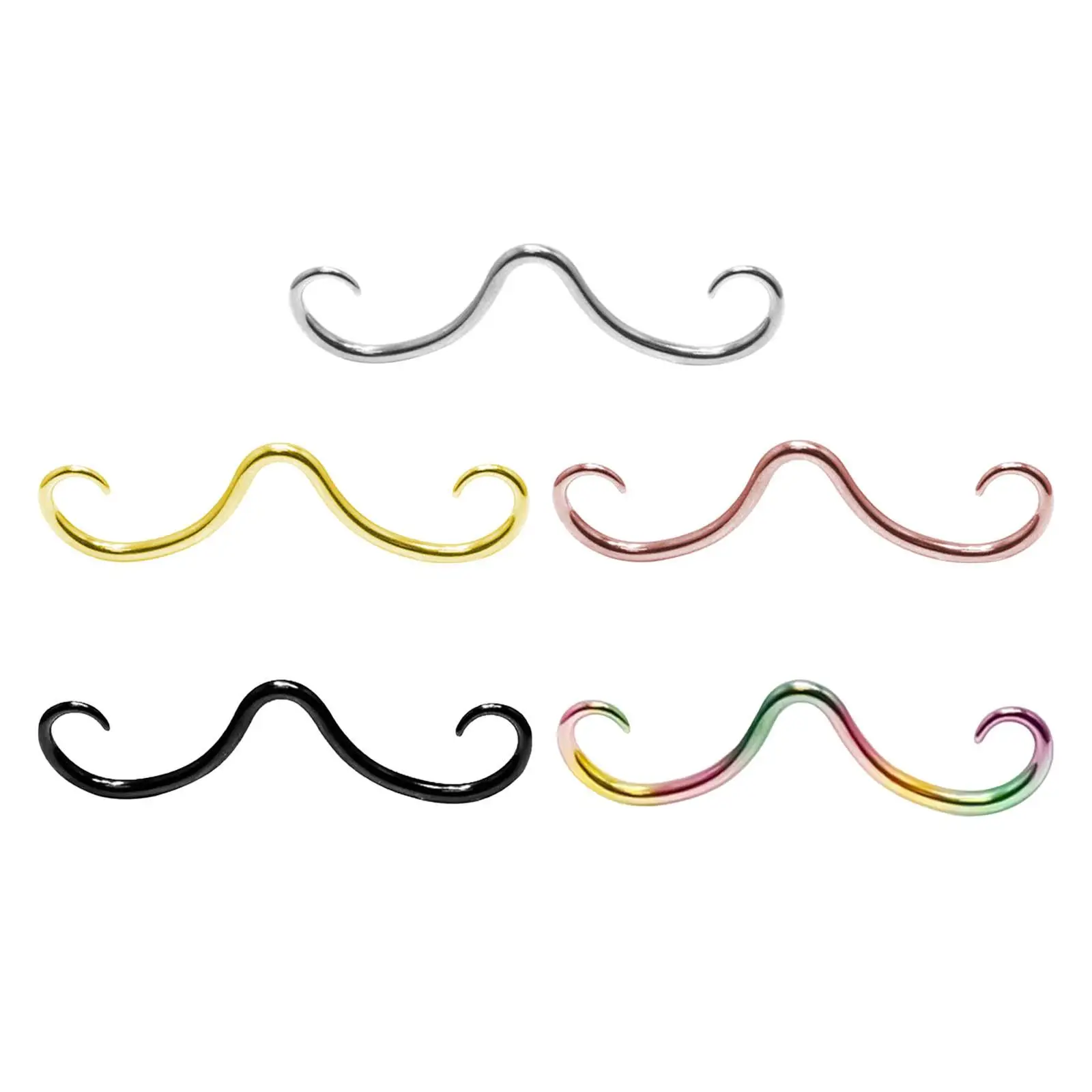 Nose Ring Portable Funny Fashion Mustache Septum Ring Body Jewelry for Thanksgiving Valentine's Day Beach Costume Party Women