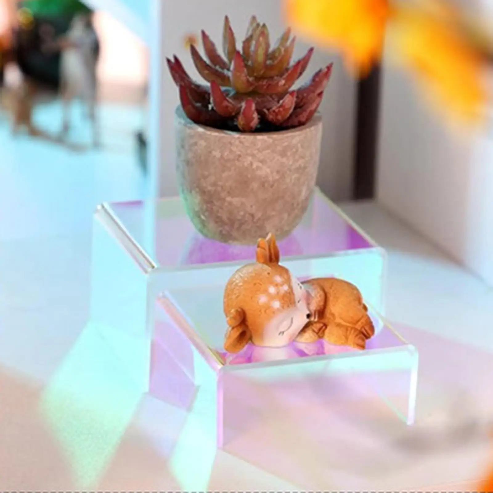 3Pcs Acrylic Display Risers Showcase Colorful Countertop Organizer Risers