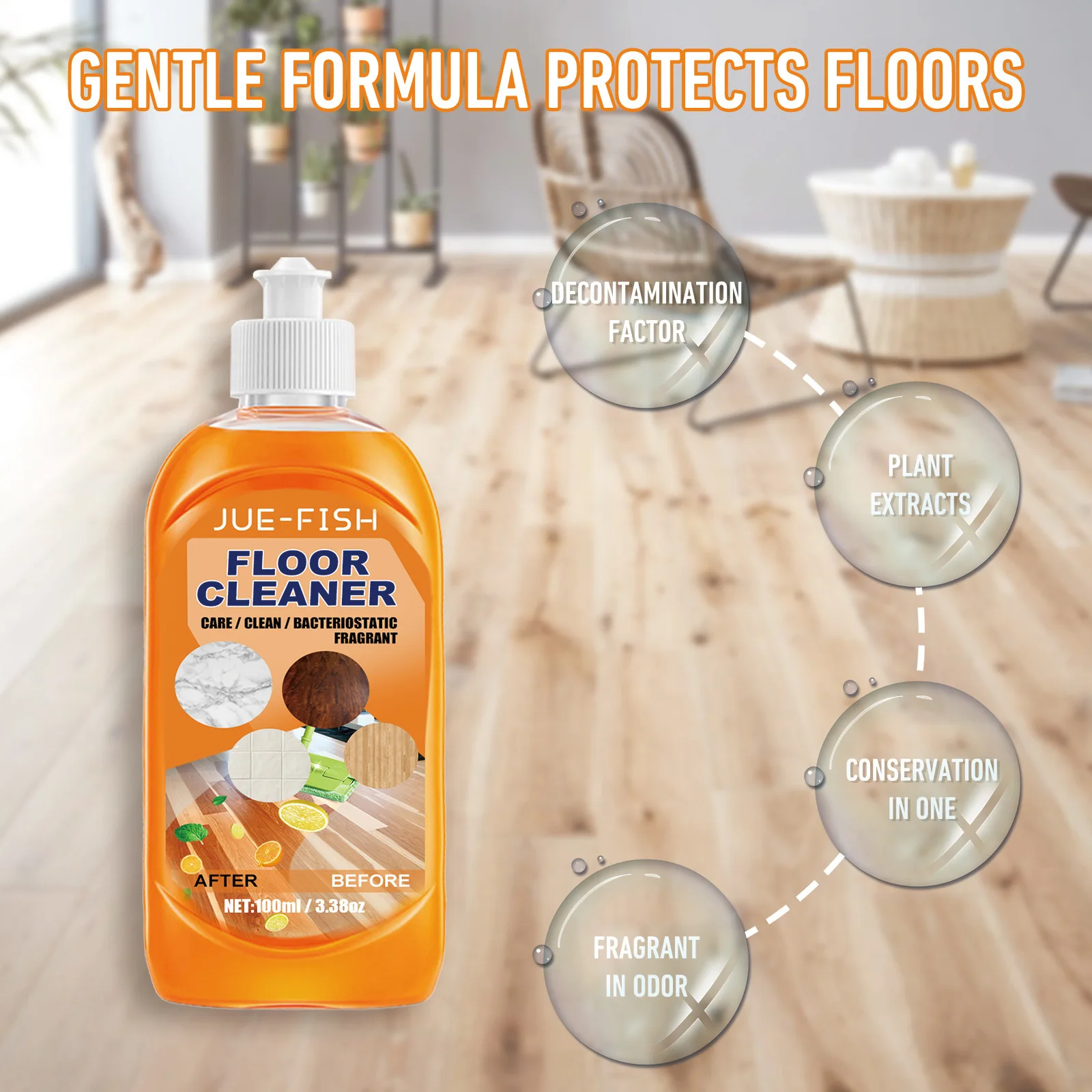 Home Bathroom Cleaning Solution - Floor Cleaner Set - Decontamination Descaling