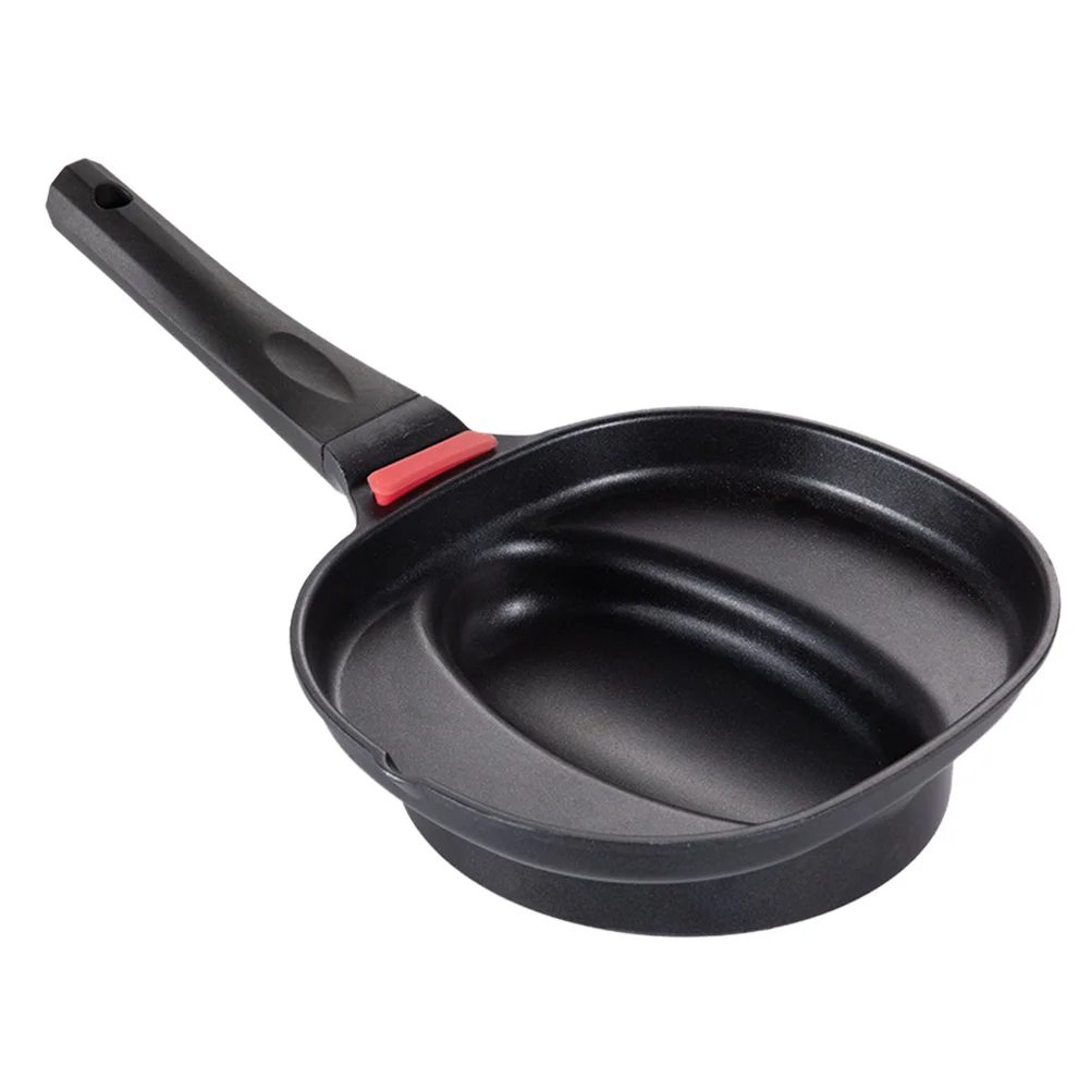 

Omurice Pot Black Frying Pan Multipurpose Toaster Resin Handle Omelette Non-stick Egg