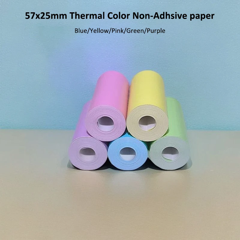 5 Rolls Color Instant Camera Print Refill Paper- Photo Printer Thermal Paper Rolls Instant Print Camera Refill Paper,57x25mm