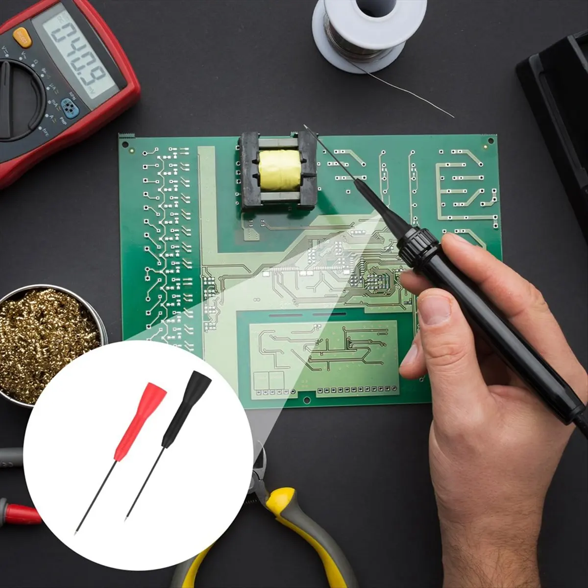 【~ NEW A65I】4Pcs Test Probes Copper Probes Test Probe Pins Test Leads Probe Multimeter Probes Needle 2mm 600V/10A Piercing Needl