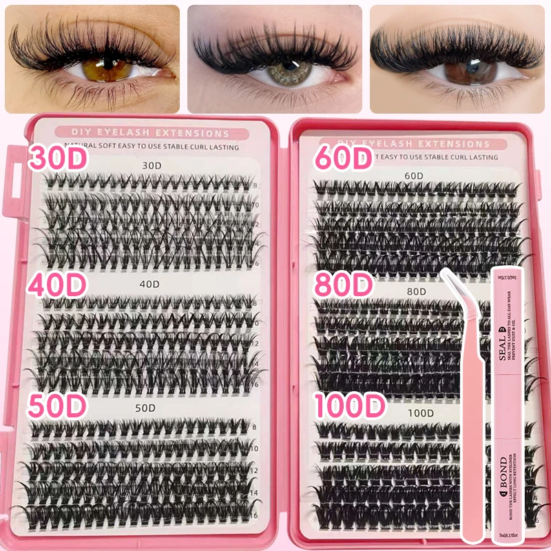 DIY Manga Spiky Cluster Wimpernverlängerungen, Natürliche Mega-Volumen Einzelne Vorgeschnittene Segmentierte Wimpern für Augen-Make-up zu Hause – Detail 8