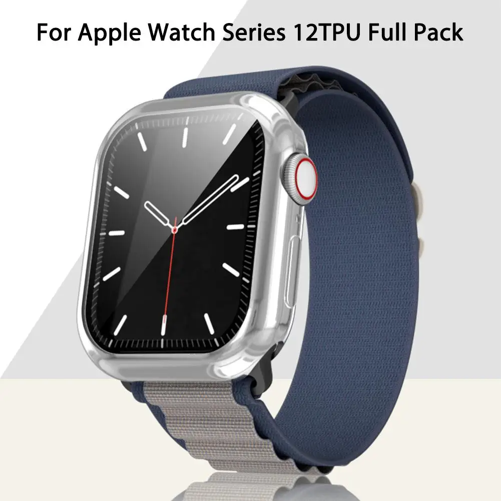 TPU Case For Apple Watch Series 12 Full Wrap Hollow Out Clear TPU Protective Cover Wireless Charging HD Screen Friendly