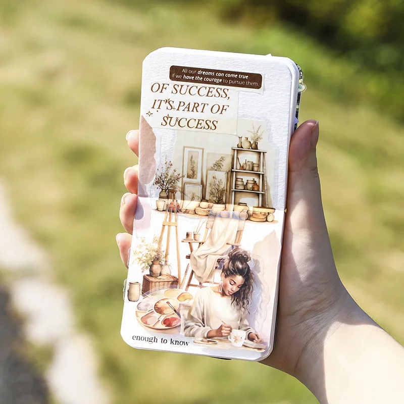 Mr. Paper, Painting Character Landscape Stickers Pack, Scrapbook, Phone Case, Diary Gift Card Decorative Stickers