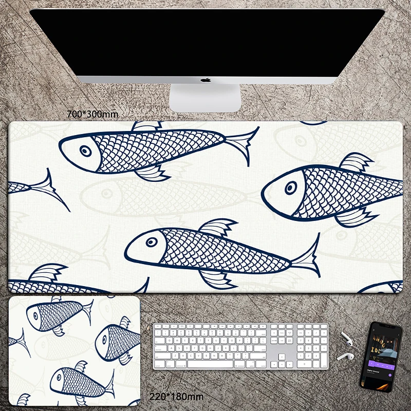 Imagem -04 - Desenhos Animados Peixe Impressão xl Mouse Pad Acessório Gamer Quente Grande Computador Bloqueio Borda Tapete Teclado Coisa Estranha Dropshipping