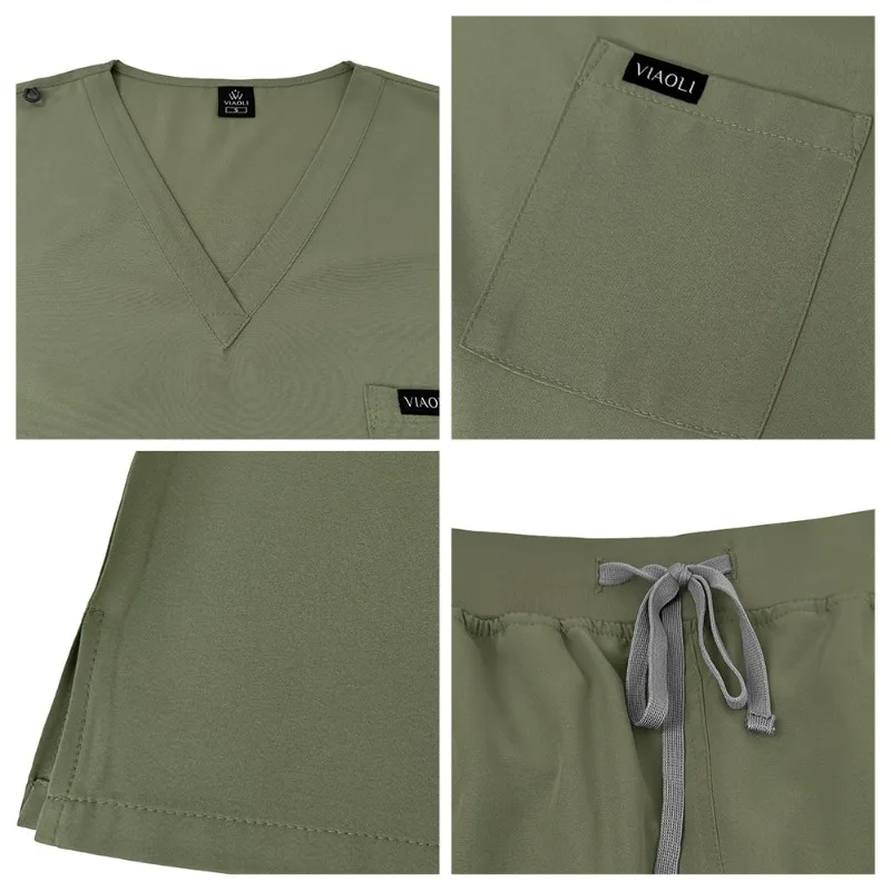 

Удобный комплект униформы для медработников: однотонные медицинские костюмы для врачей и медсестер для больниц и гостиниц