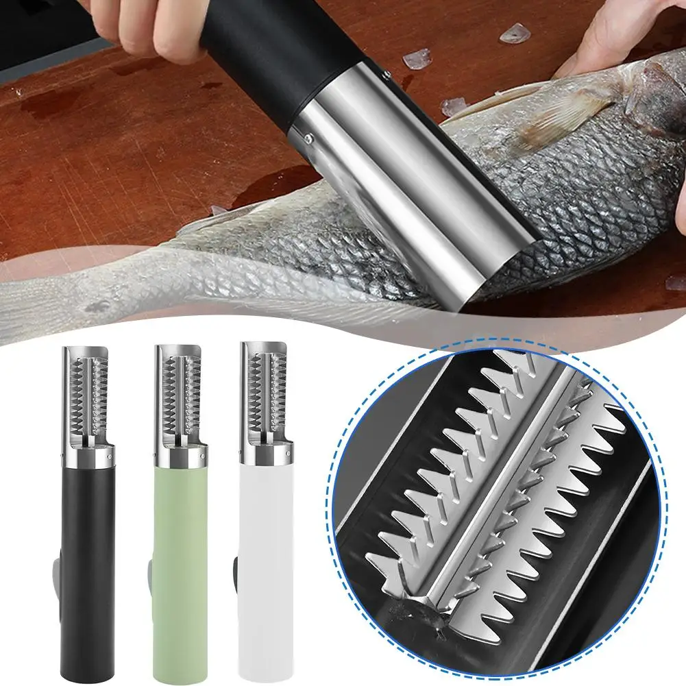 

Portable Wireless Electric Fish Scaler Remover Cleaner Descaler Knif Scraper Clean Seafood Kitchen Battery Tools Fishing Sc H3H8