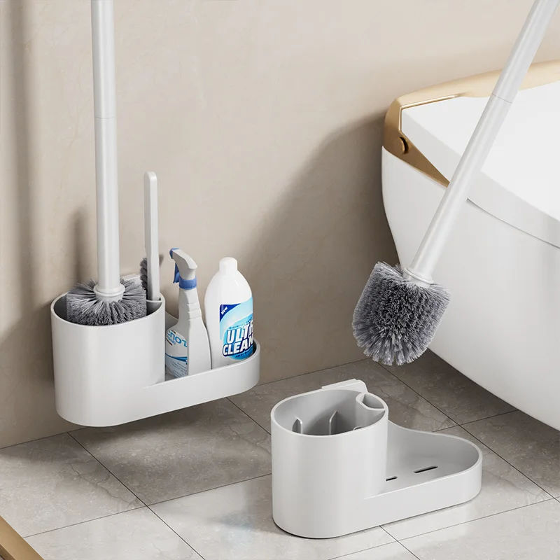 Bathroom Accessories White Toilet Brush Sets Wall-mounted Toilet Cleaning Soft Wool Long Handled No Dead End Cleaning