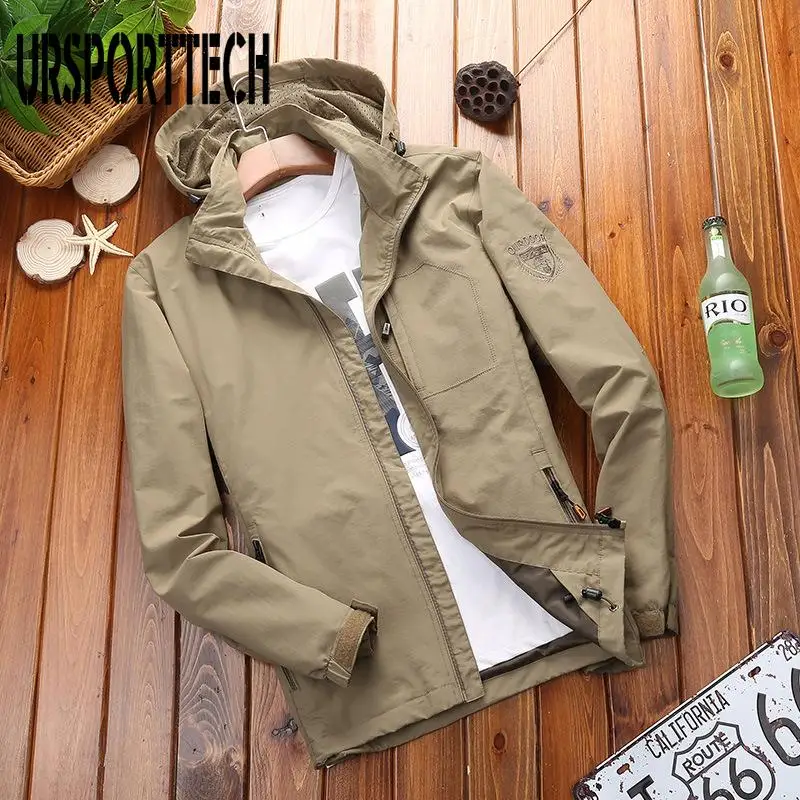 

Spring Autumn Men's Jacket Outerwear Coat Male 2024 New Thin Trend Hooded Jackets And Coats Windproof Jacket Men's Casual Jacket