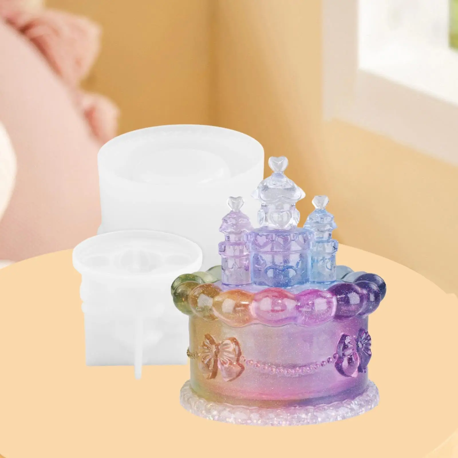 Castle Storage Box Silicone Casting, Resin Casting Silicone Jar Casting for Diy Container, Storage Jar Home Decoration