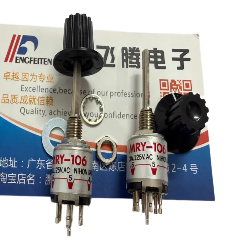 1PCS/LOTS 100% Japanese for nKK MRY-106-A rotary switch SP 2-6 gears toggle band knob switch 1 knife 6 gears 3A