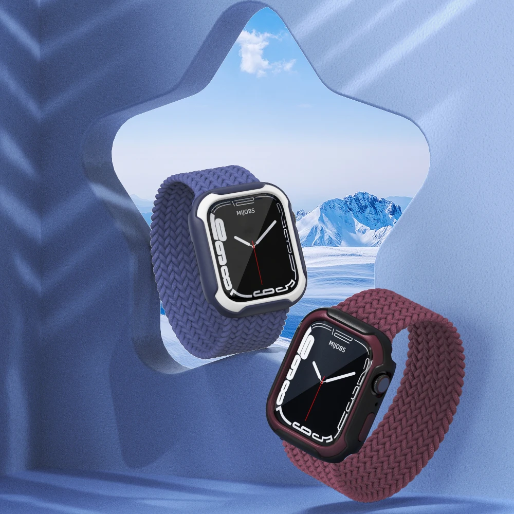 Casing untuk Jam Tangan Apple Seri 7 6 5 4 SE Kompatibel 40Mm 41Mm 44Mm 45Mm Bumper Penutup Pelindung Layar untuk Gelang Pintar IWatch