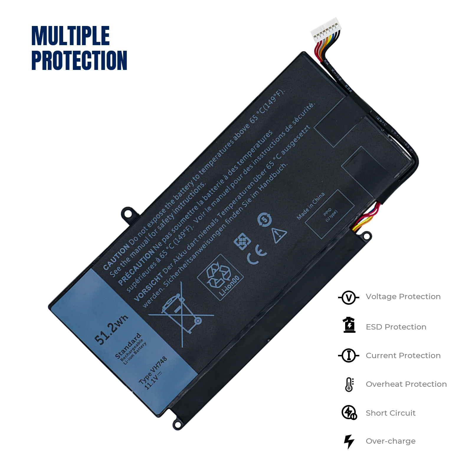 YOOFAN batería VH748 para ordenador portátil, para DELL Vostro 5460, 5470, 5560, 14, 5480, para Inspiron 14, 5439, V5460D-1308