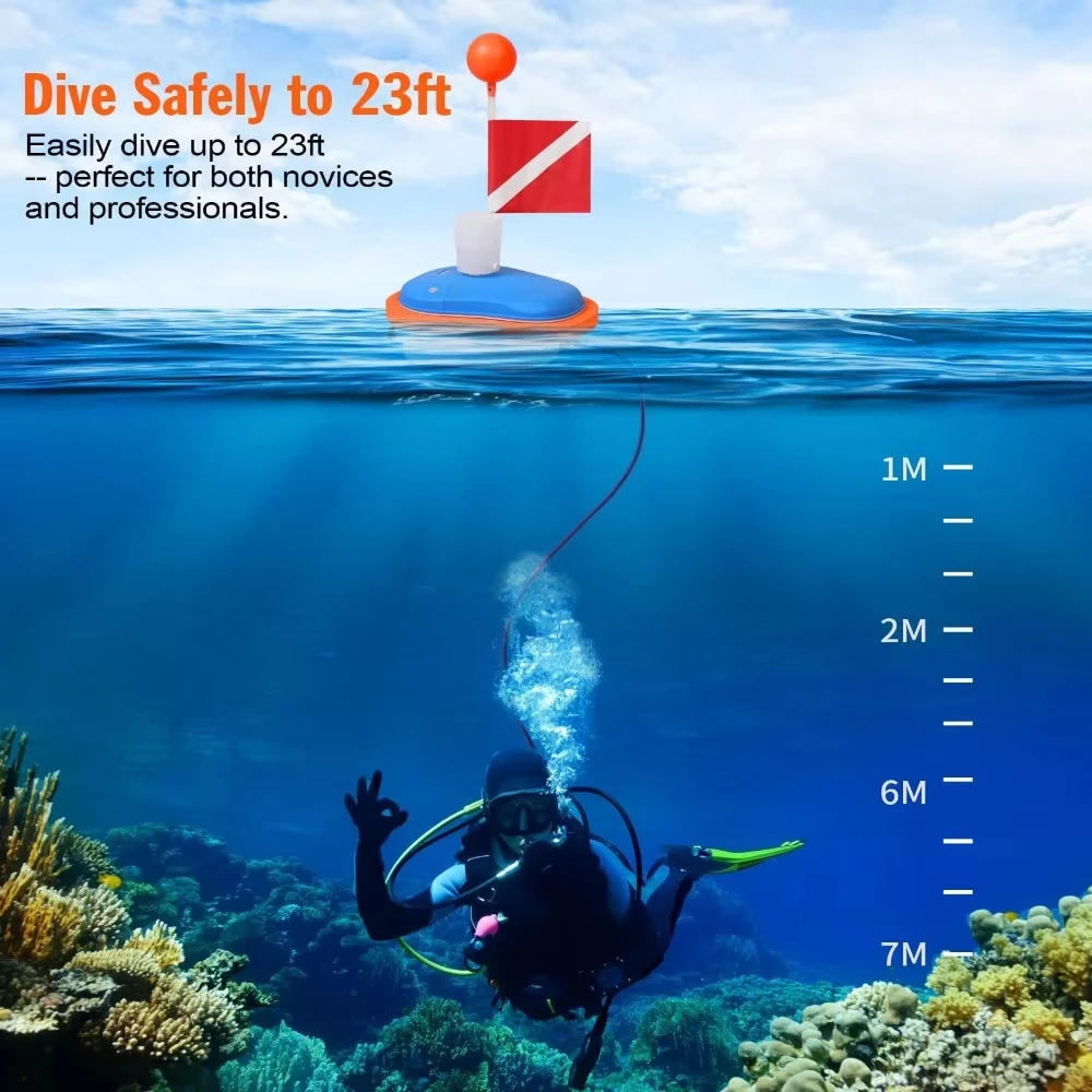 GOYOJO Diving Ventilator, Rechargeable Scuba Diving System,Waterproof Air Compressor with 7M Telescopic Pipe & Diving Breathing Regulator, Scuba Diving System for Recreational Diving Fishing view 3