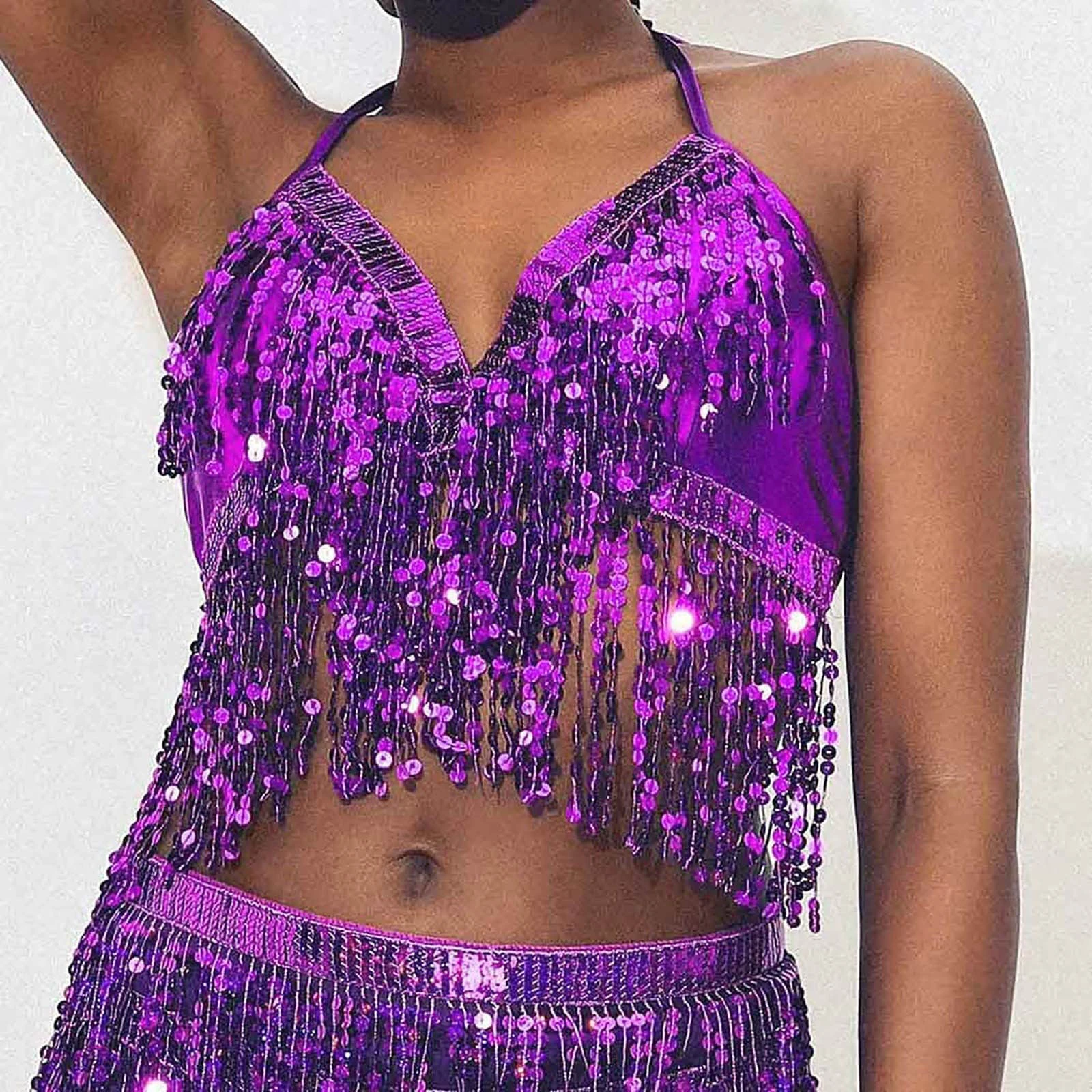 Frauen Quaste Kleid Karneval Leistung Top Bauchtanz Bhs Sexy Bühne Kostüme Zubehör Bauchtanz Mode Mehrfarbig