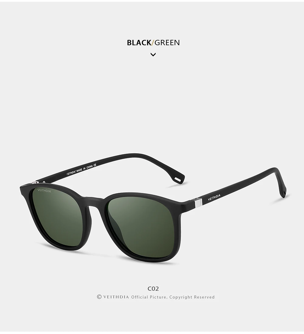 VEITHDIA Marke männer Sonnenbrille Retro TR90 Brillen Polarisierte Linse Vintage Brillen Männlich Fahren Sonnenbrille Für Frauen V7520 – Detail 15