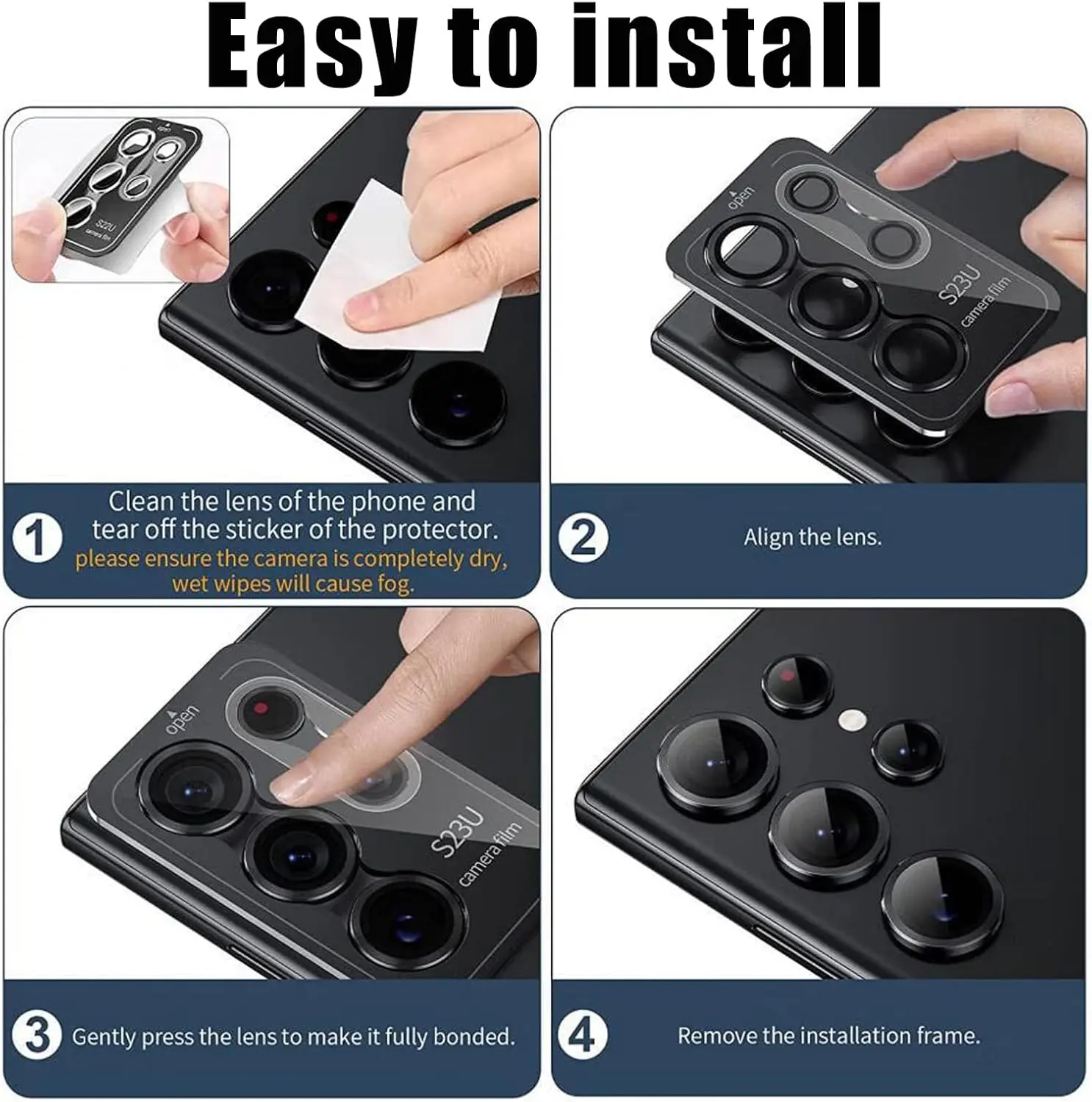 واقي عدسة كاميرا بونولا لهاتف سامسونج جالاكسي S25/S25 Ultra Plus 9H من الزجاج المقسى فائق الدقة مضاد للخدش غطاء كاميرا أسود