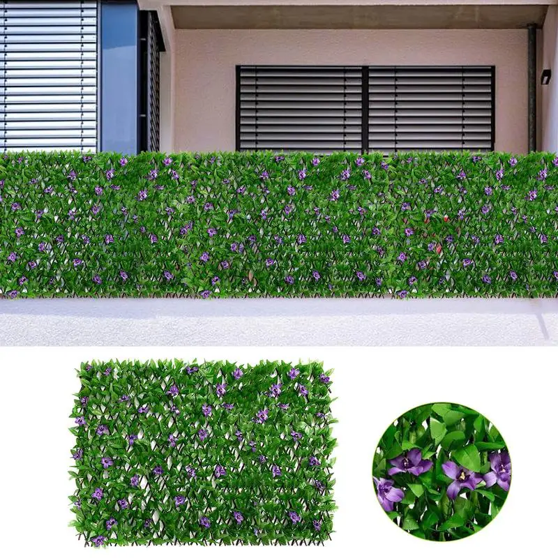 Artificial Plant Walls Expandable Faux Privacy Fence Foliage Hedge Grass Mat Plants Garden Simulated Lawn  Ivy Maple Leaf Decor